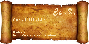 Csiki Ulpián névjegykártya